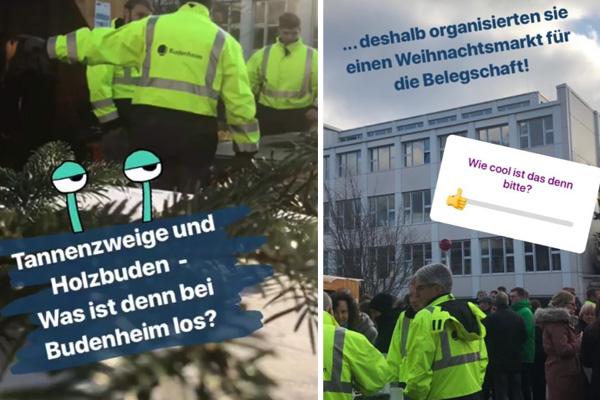 Die Azubis haben für die Kollegen einen Weihnachtsmarkt mit allem Drum und Dran organisert - mit Würstchen und Punsch und viel Herzblut. (Foto: Budenheim)