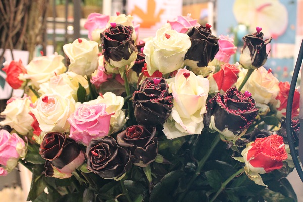 Und bald ist Valentinstag. Hier ein Rosenbouquet mit - Schokolade? (Foto: Arent)